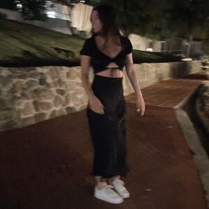 Black Cut-Out Maxi Dress